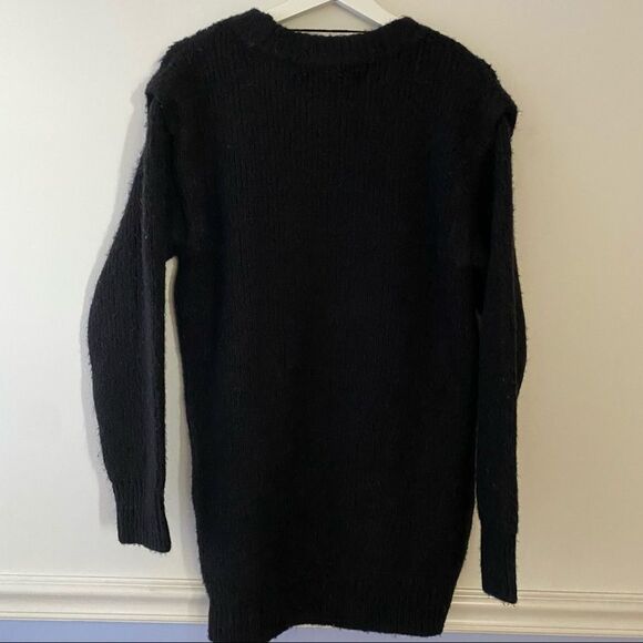 Vero Moda Sweater vmdaisyshoulder long blouse Black Crewneck Neutral Casual Cute - Picture 7 of 13